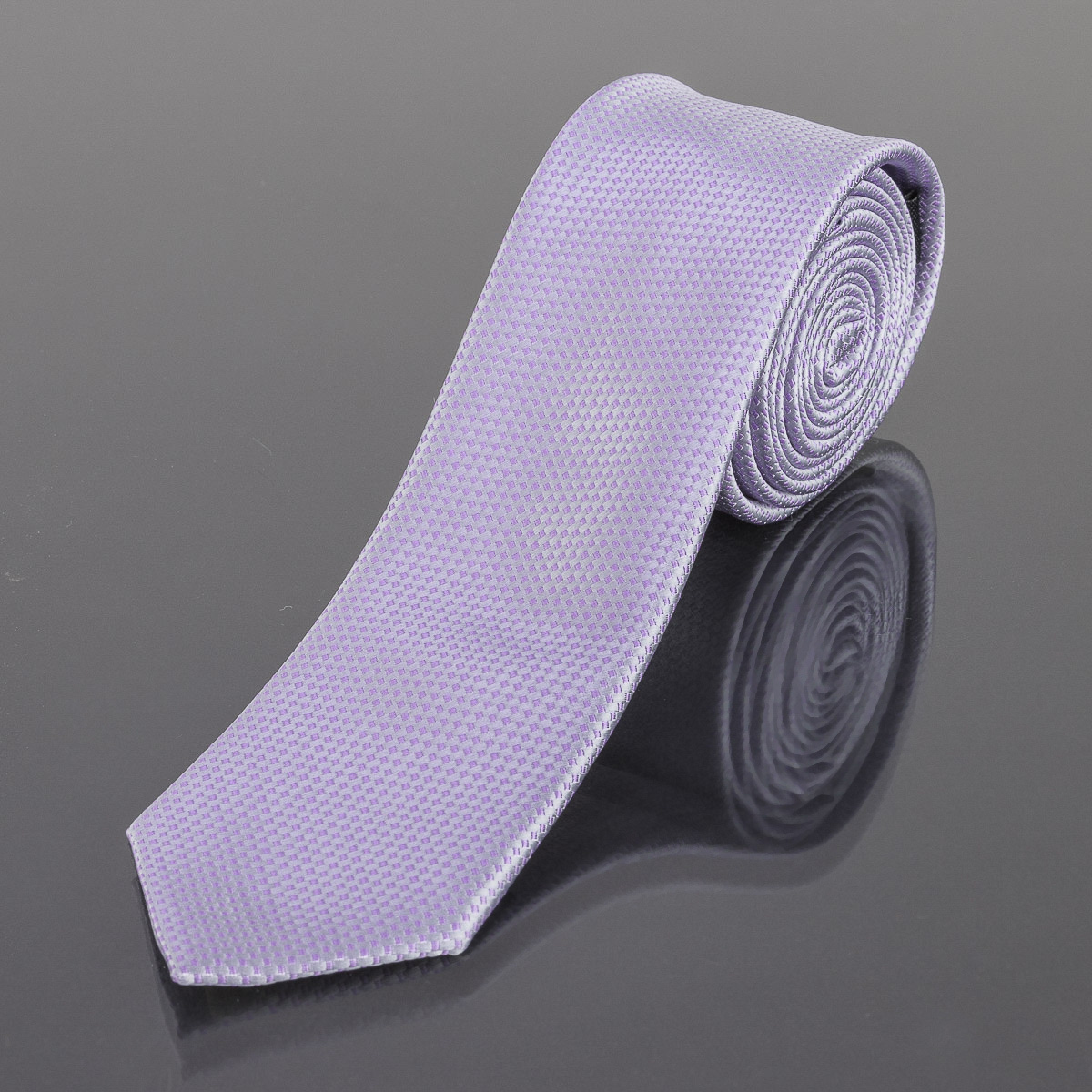Kravata pánská AMJ úzká kostičkovaná KI0636, světle fialová