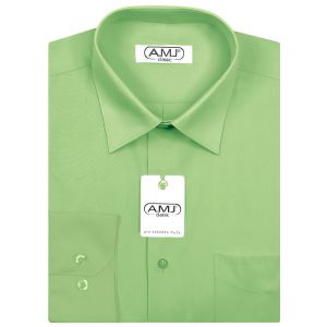 Pánská košile AMJ jednobarevná JD042, jablková, dlouhý rukáv