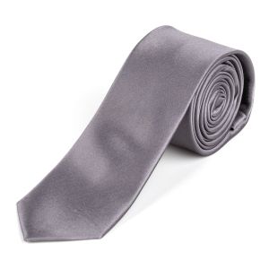 Kravata pánská AMJ úzká jednobarevná KI0018, šedá