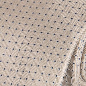 Kravata pánská s kapesníčkem AMJ, kostičkovaná, KK0551, béžová