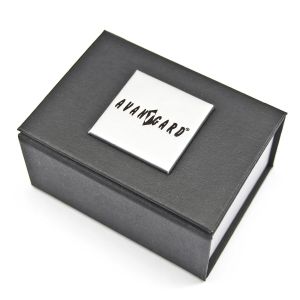 Manžetové knoflíčky Avantgard LUX 580-40091, zavináč, stříbrná / černá