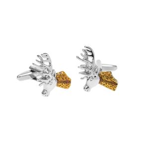 Myslivecké manžetové knoflíčky Avantgard LUX 580-41031, jelen, stříbrná / zlatá