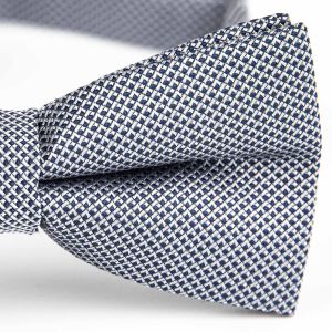 Motýlek pánský AMJ vzorovaný, bílo-modrý / kostičky-tečky MP487