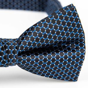 Motýlek pánský AMJ vzorovaný, modro-černý / puntíkovaný MP436