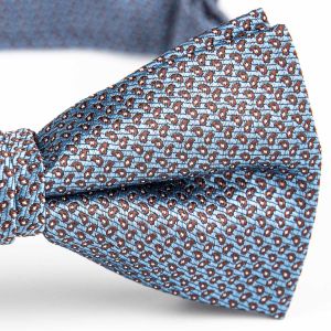 Motýlek pánský AMJ vzorovaný, modro-hnědý / kašmírový vzor MP491