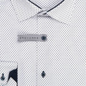 Pánská košile AMJ bavlněná, bílá čárkovaná VDBR1463, dlouhý rukáv (regular + slim-fit)