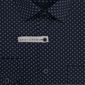 Pánská košile AMJ bavlněná, černá květovaná VDB1467, dlouhý rukáv (regular + slim-fit + prodloužený slim-fit)