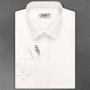 Pánská košile AMJ, smetanová JDSA016SKL, dlouhý rukáv, slim fit