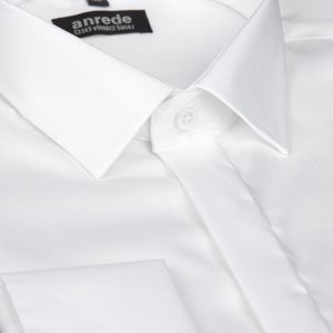 Luxusní pánská košile ANREDE Šohaj Strážnice, bílá rybí kost 7000, dlouhý rukáv (comfort fit + slim-fit)