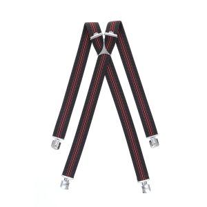 Šle pánské RANGER Dt30.018, délka 130cm, šíře 3cm, tvar X, hnědé s červeným proužkem