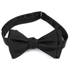 Motýlek pánský vázací saténový 720695 černý jednobarevný