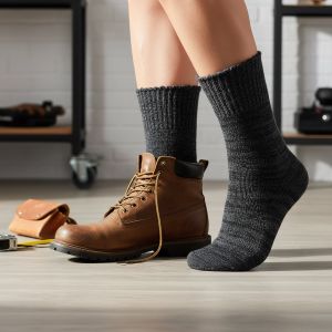 Vlněné, teplé pracovní ponožky, sibiřky HONZA, tmavě šedé, vysoké, unisex (více velikostí)