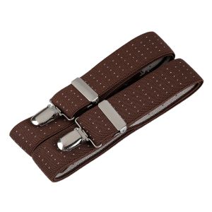 Šle pánské, délka 125cm, šíře 3cm, tvar X, hnědé s bílými tečkami, 650255/44
