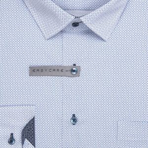 Pánská košile AMJ bavlněná, světle modrá kostičkovaná VDBR1509, dlouhý rukáv (regular + slim-fit + prodloužená délka)