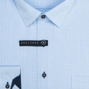 Pánská košile AMJ bavlněná, světle modrá tečkovaná VDR1492, dlouhý rukáv (regular + slim-fit + prodloužený slim-fit)