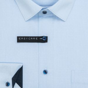 Pánská košile AMJ bavlněná, světle modrá jemně tečkovaná, VDR1349, dlouhý rukáv (regular + slim-fit + prodloužený slim-fit)