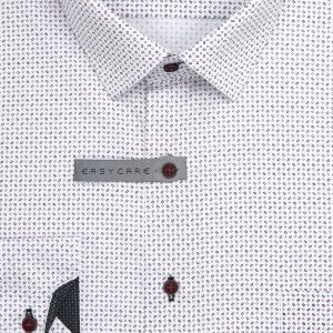 Pánská košile AMJ bavlněná, bílá čtverečkovaná VDBR1520, dlouhý rukáv (regular + slim-fit + prodloužený slim-fit)
