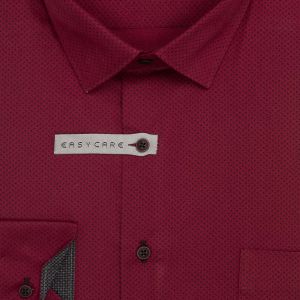 Pánská košile AMJ bavlněná, vínová čárkovaná VDBR1513, dlouhý rukáv (regular + slim-fit + prodloužená délka)