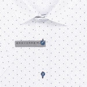 Pánská košile AMJ bavlněná, bílá vzorovaná VKBR1368, krátký rukáv, (regular + slim fit)