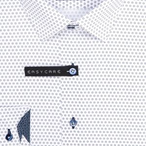 Pánská košile Lui Bentini, bílá puntíkovaná LDS248, dlouhý rukáv, slim fit