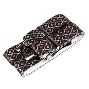 Šle pánské PAISLEY - KAŠMÍROVÝ VZOR, délka 120cm, šíře 3,5cm, tvar Y, černé, 650386/06