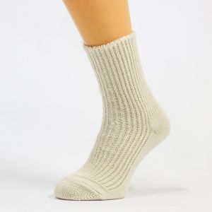 Vlněné, teplé zimní ponožky, sibiřky MILOŠ, bílé, vysoké, unisex (více velikostí)