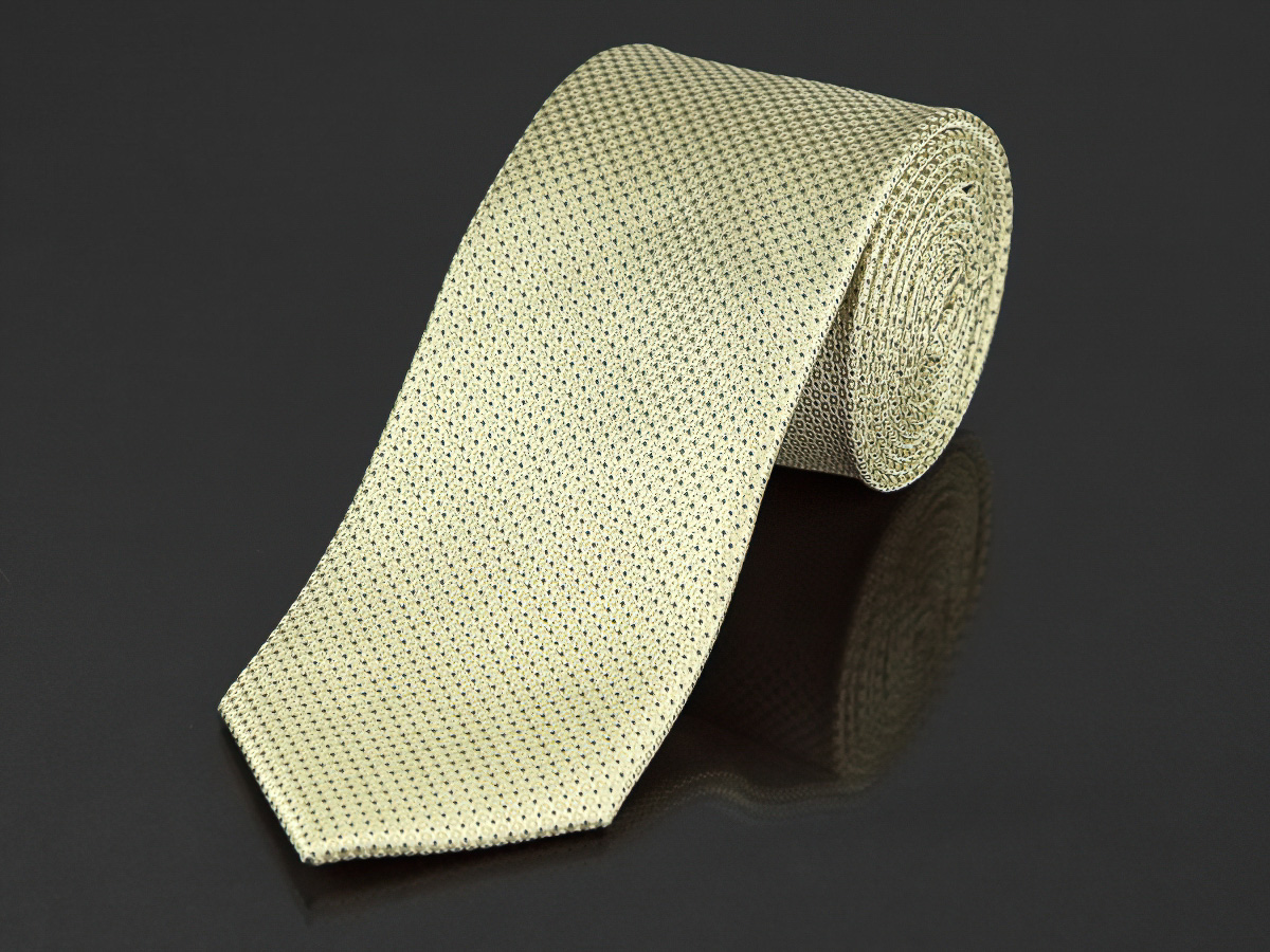 AMJ kravata pánská, jednobarevná KU0913, béžová jemná struktura
