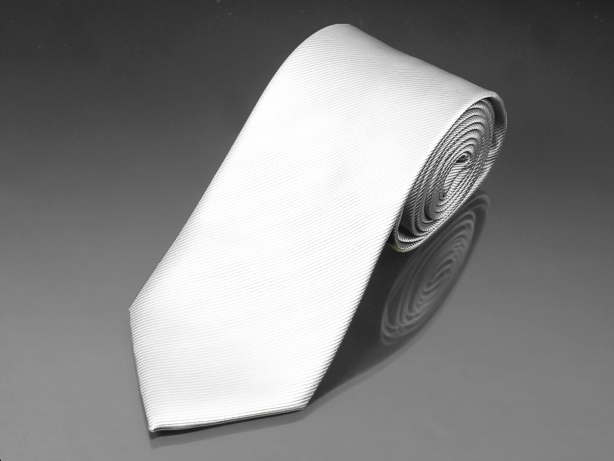 Kravata pánská AMJ jednobarevná KU0001, bílá
