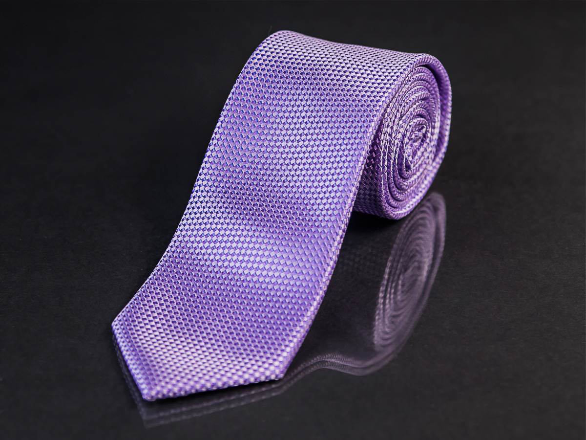 AMJ kravata pánská, KU0910, fialová / jemná struktura