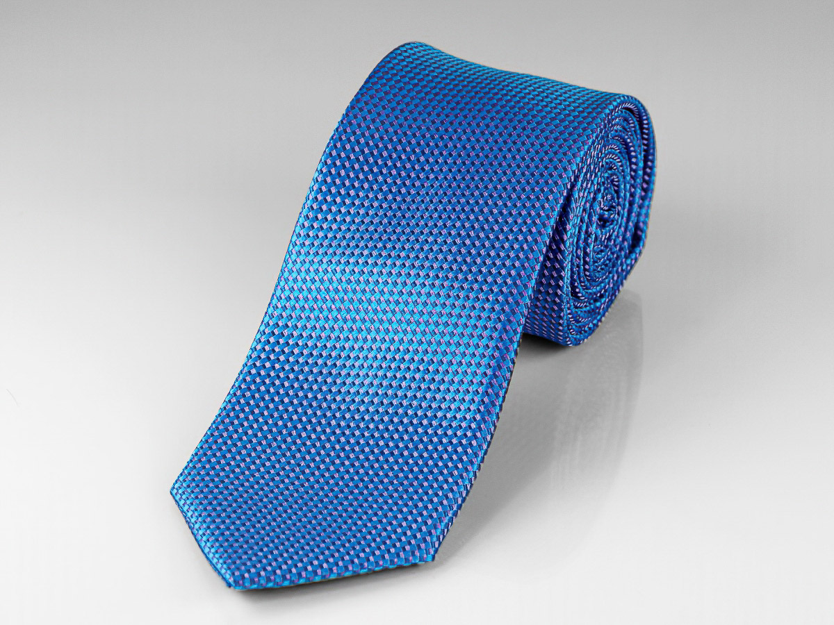 AMJ kravata pánská, KU0912, modrá kostka