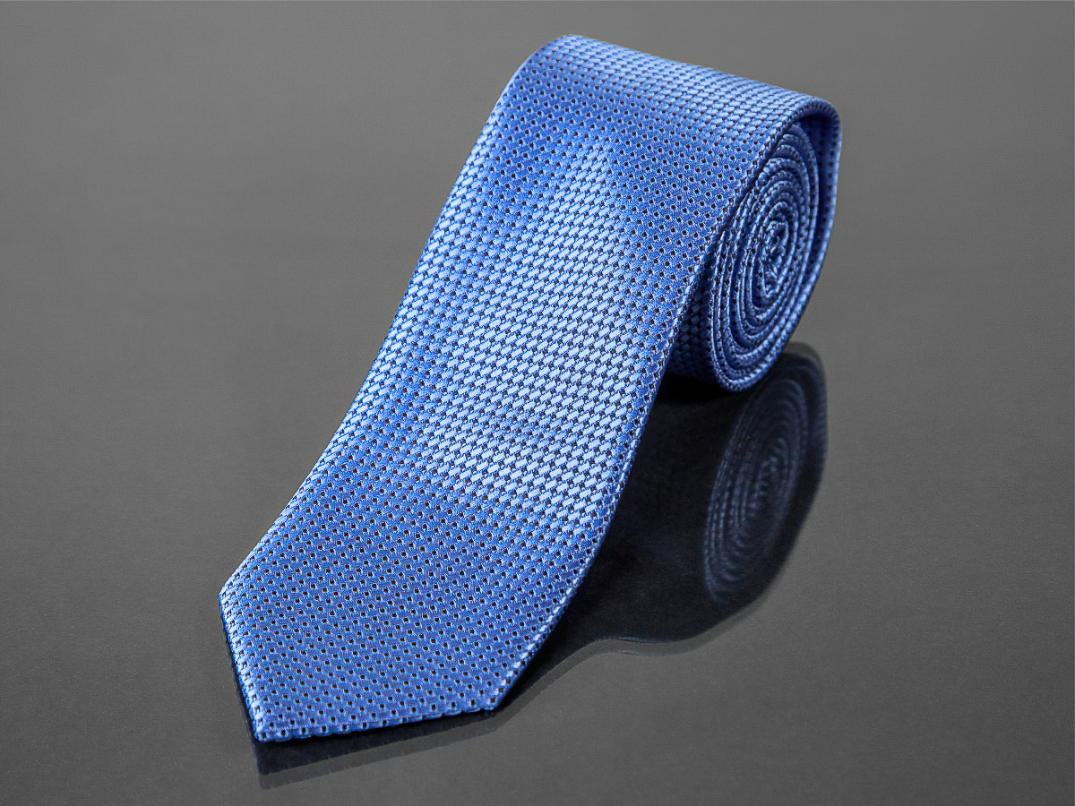 AMJ kravata pánská kostičkovaný vzor KU1023, modrá