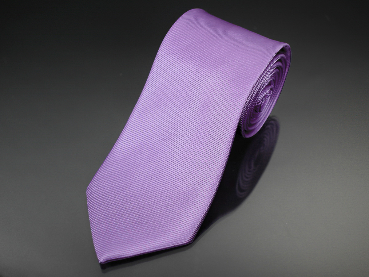 AMJ kravata pánská, šikmý proužkovaný vzor KU0034, světle fialová