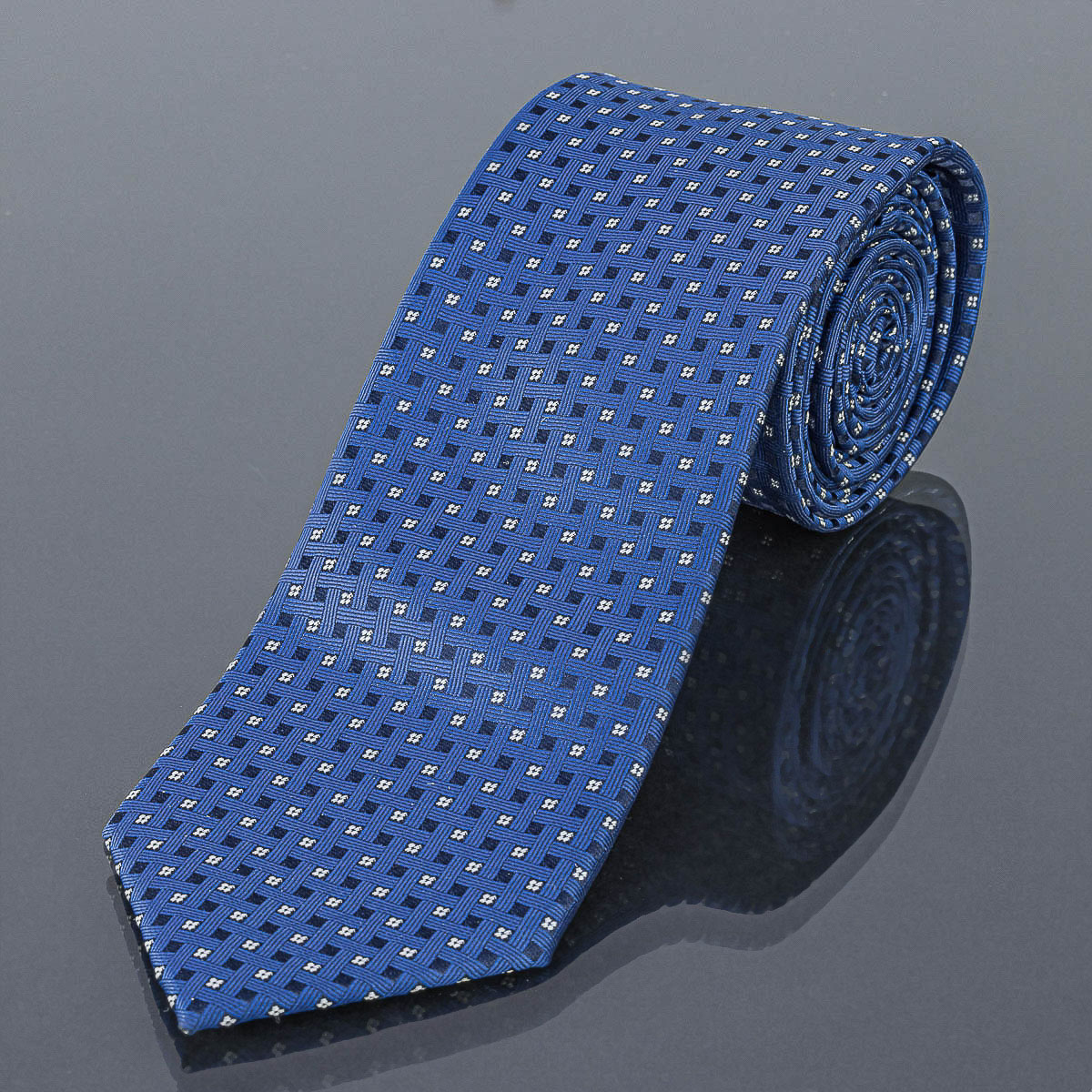 Kravata pánská AMJ kostičkovaná KU1583, modrá