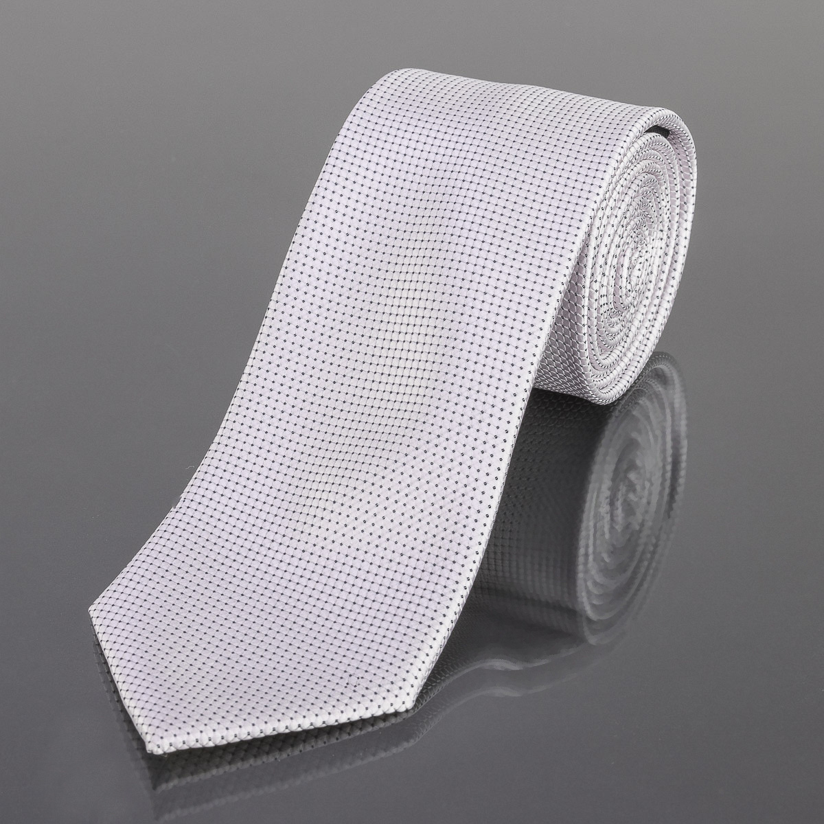 Kravata pánská AMJ tečkovaná KU1545, bílá