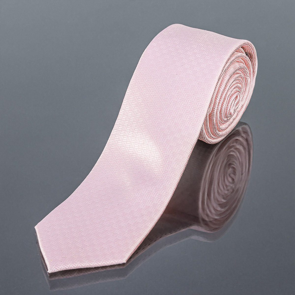 Kravata pánská AMJ úzká kostičkovaná KI0803, světle růžová