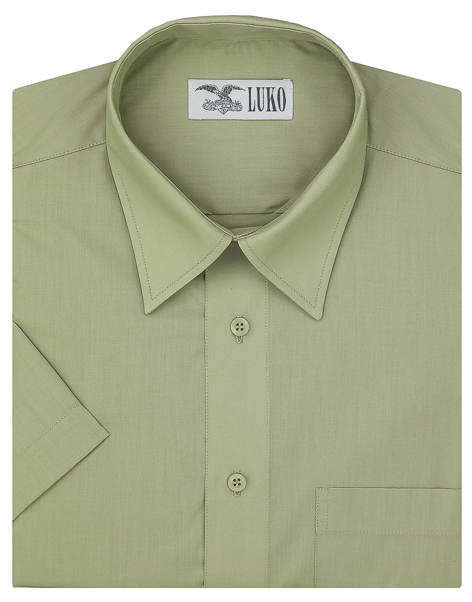 Pánská outdoorová (myslivecká) košile LUKO, světle zelená khaki, jednobarevná, 024238, krátký rukáv
